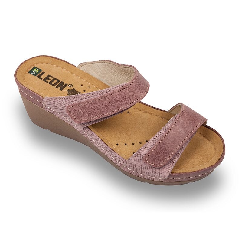 Papuci Medicali Dama din Piele 1040 - Rose